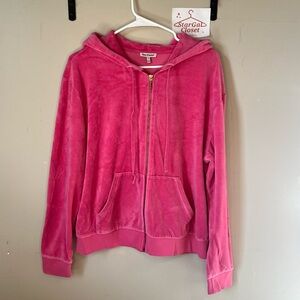 EUC | Juicy Couture | Velour Sweatshirt | Hot Pink | rhinestone Y2K | L